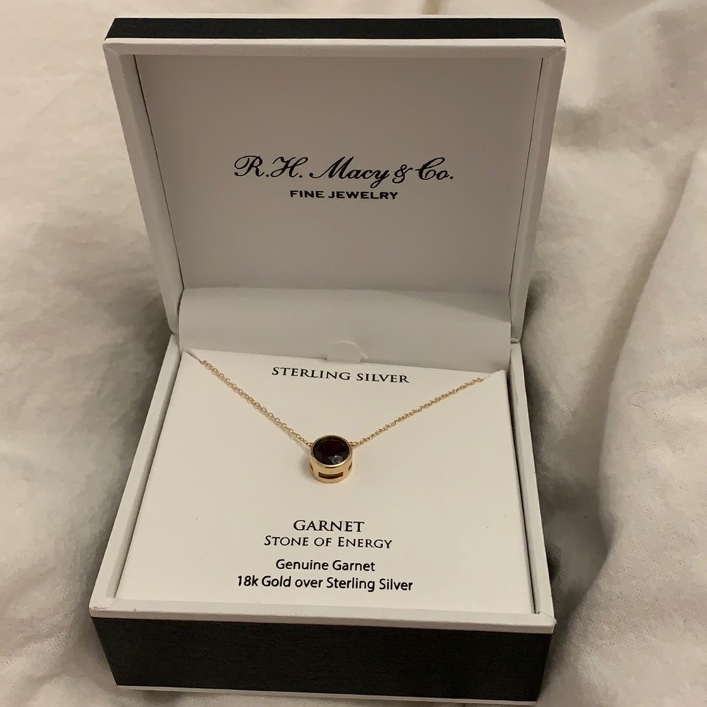 GENUINE REAL GARNET NECKLACE JANUARY BIRTHSTONE